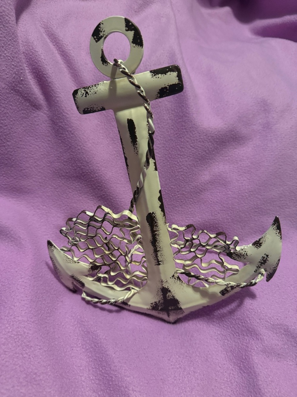 Distressed White Anchor Home Decor